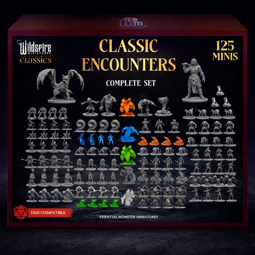 125 Monster-Miniaturen im Set Unbemalt für DnD 28mm
