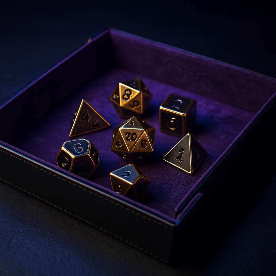 Magnetic folding dice tray hero with metal dice, Dice Armory style