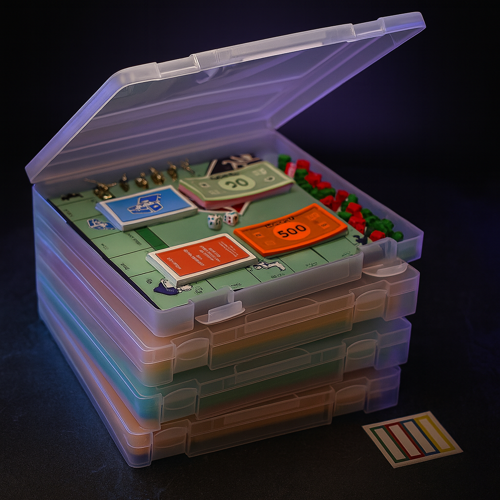 Board Game Storage 4-Pack, Semi Clear Stackable, 8.5x11