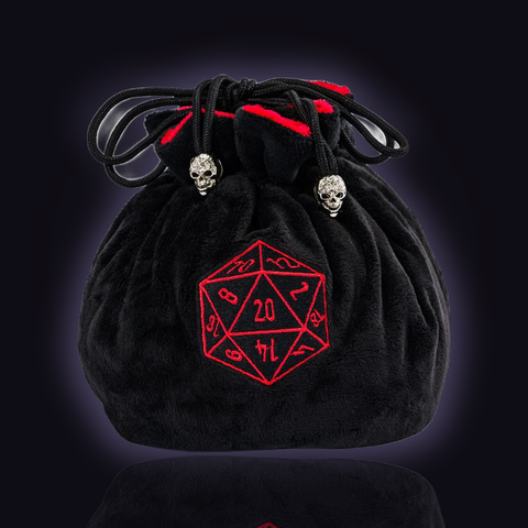 Large DND Dice Bag with Pockets, Holds 200+ Dice