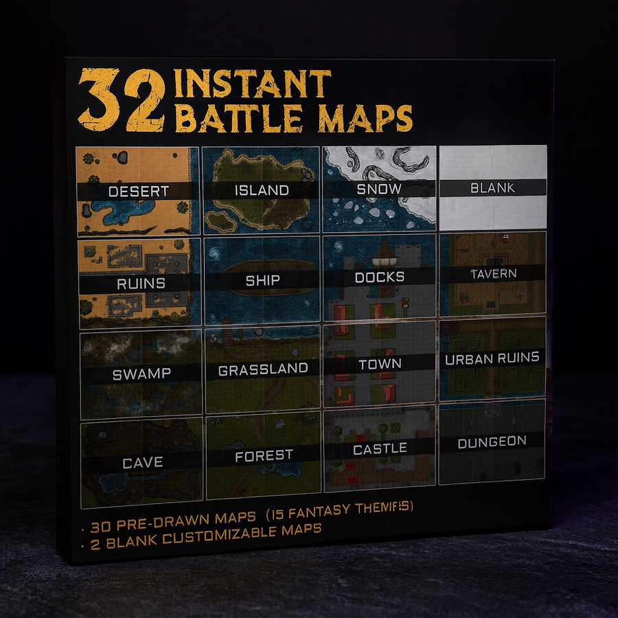 Themed Terrain Battle Map Book 32 Reusable Maps