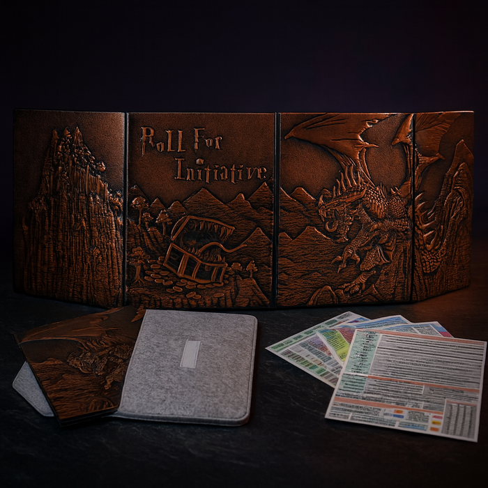Premium Faux Leather 4-Panel Dungeon Master Screen