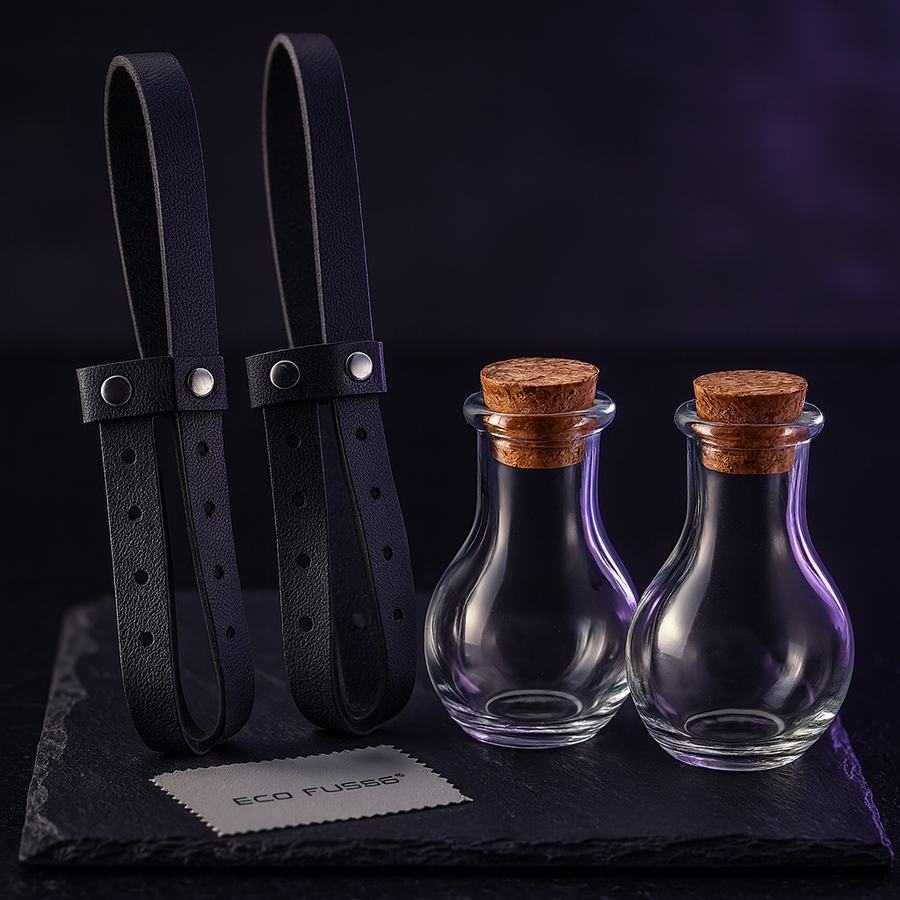 Fantasy Potion Bottle with Belt Holder, Clear Spherical Cosplay Vial