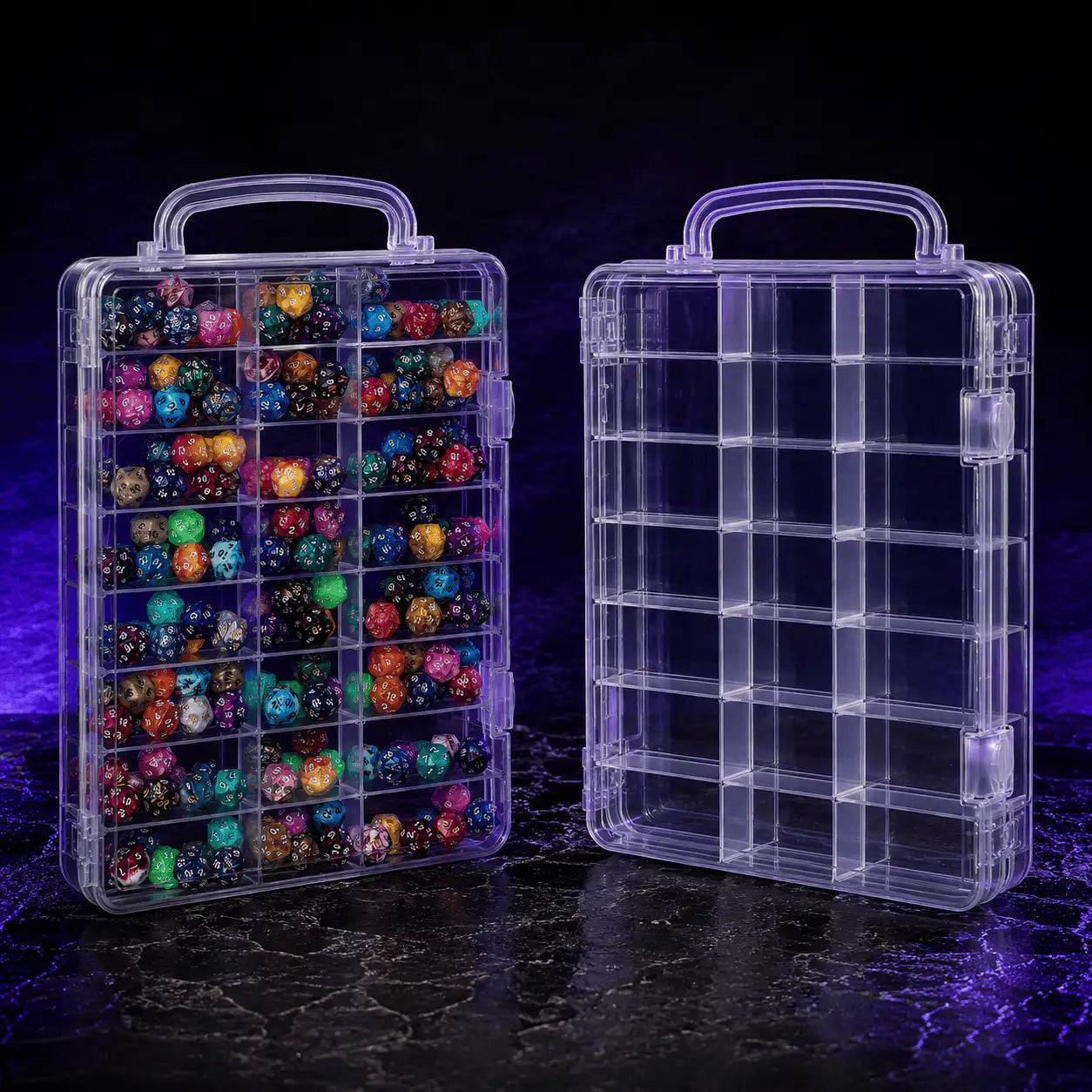 Transparent Dice Storage Case, DnD dice storage for tabletop RPGs