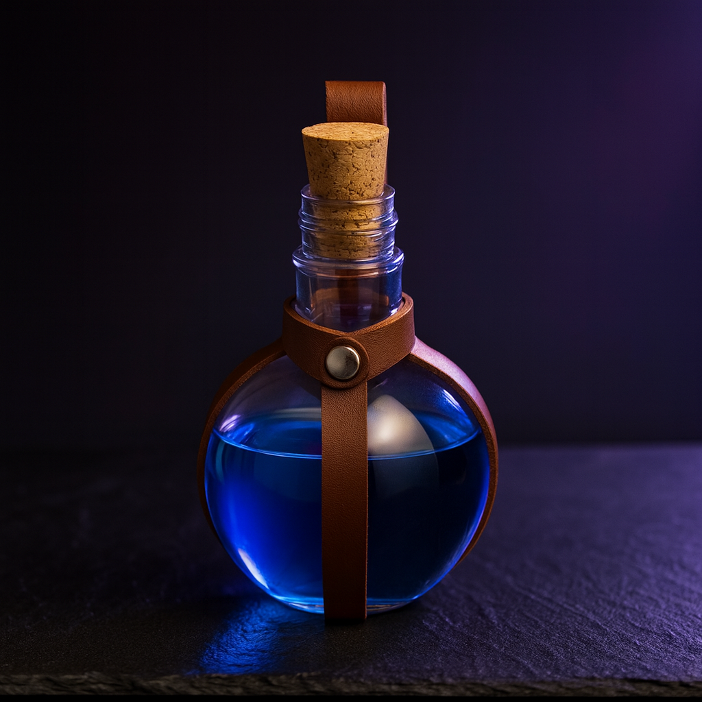 Fantasy Potion Bottles, 3 Set 8 oz with Cork and Leather Belt