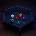 Folding Leather Hexagon Dice Tray for D&D and Tabletop RPG