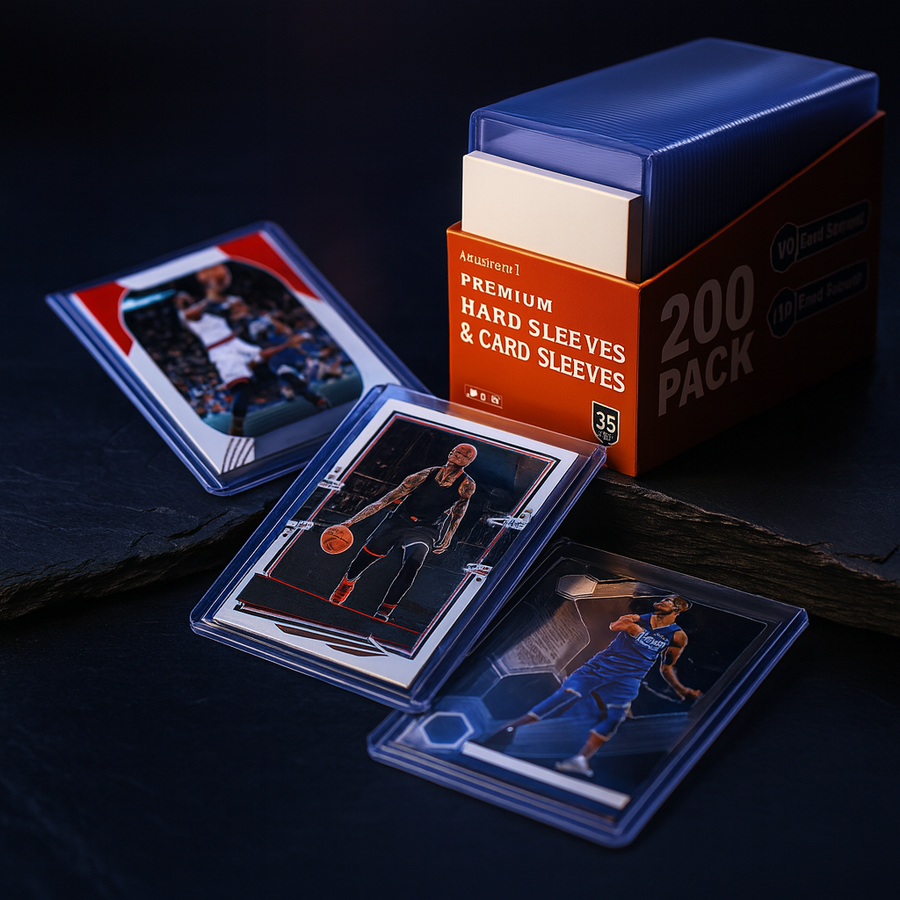 400 Pack Card Toploaders & Sleeves (200 Rigid + 200 Clear)