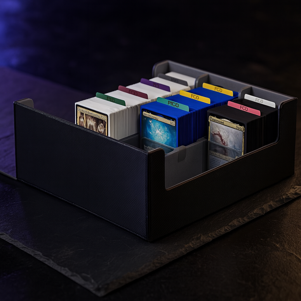 Card Storage Box, Holds 1,800 Sleeved Cards, PU Leather