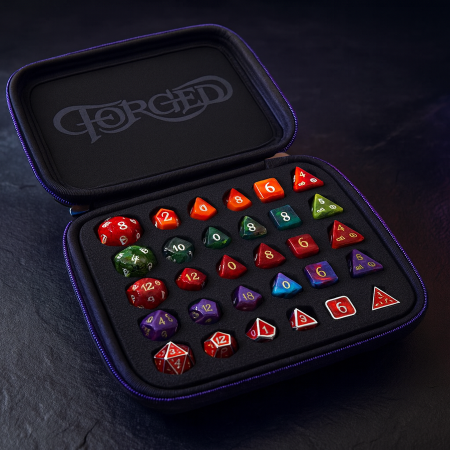 Dice Display Case with Foam Holds 5 D&D Dice Sets