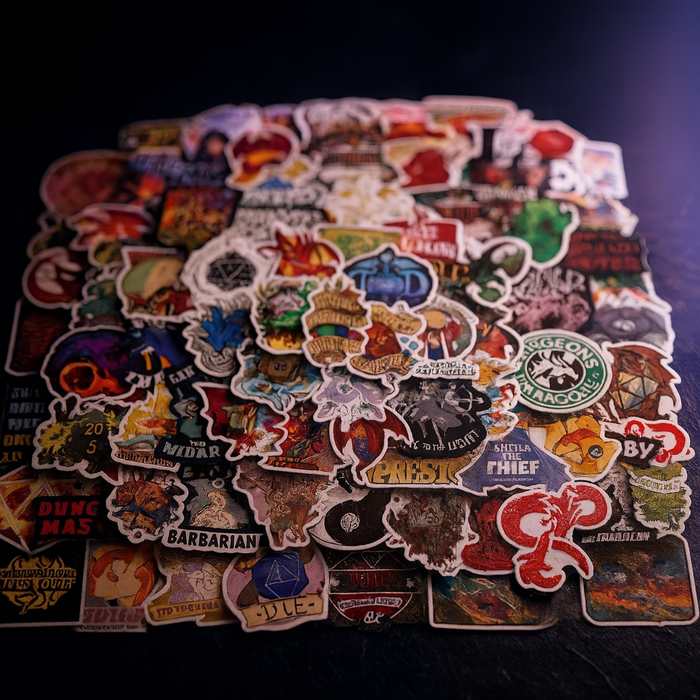 DnD Stickers 100 Pack, Dragon Vinyl Decals for Laptops