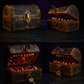 Grande Forziere Mimic con Lucchetto e Chiave, Contiene 6 Set Poliedrici
