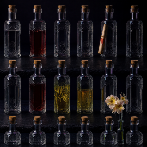 Fantasy Potion Bottles, 24 pcs Vintage Glass with Corks, 1.6 oz