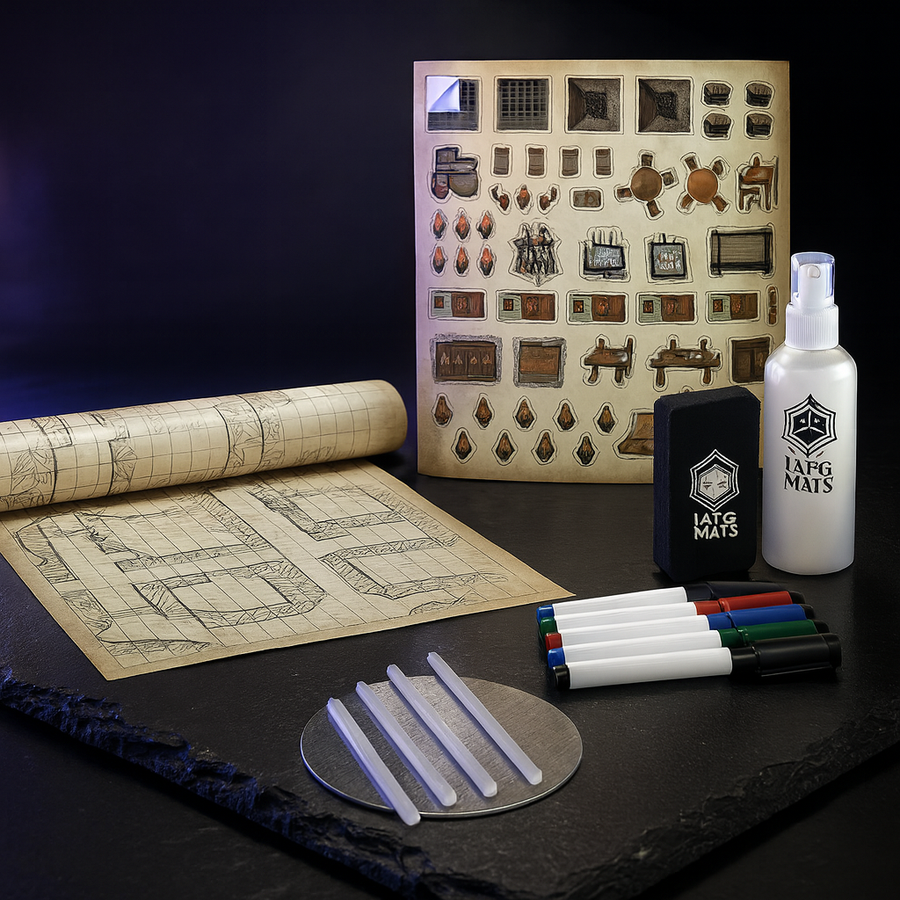 Wet and Dry Erase Battle Map Grid 24x36 for D&D