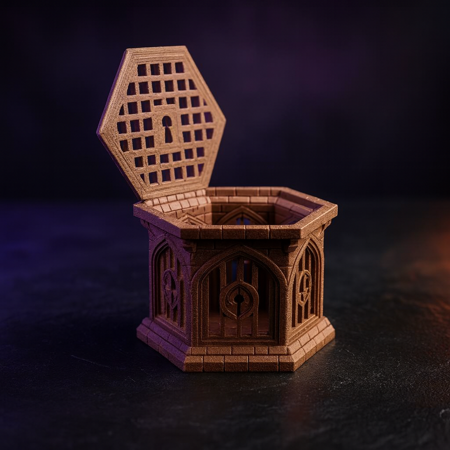 Dice Jail with Clip-On Lid, Cage Prison for RPG Dice