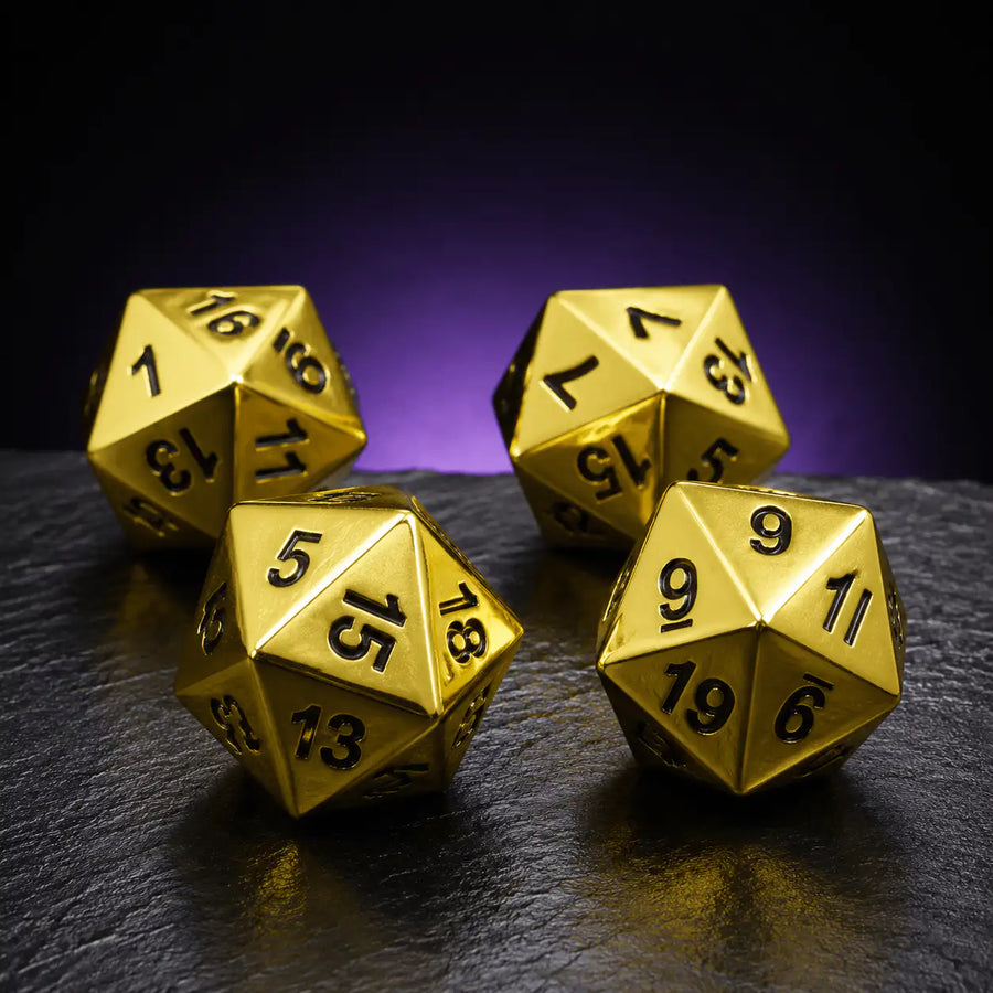 Gold Metal Dice Set, DnD dice