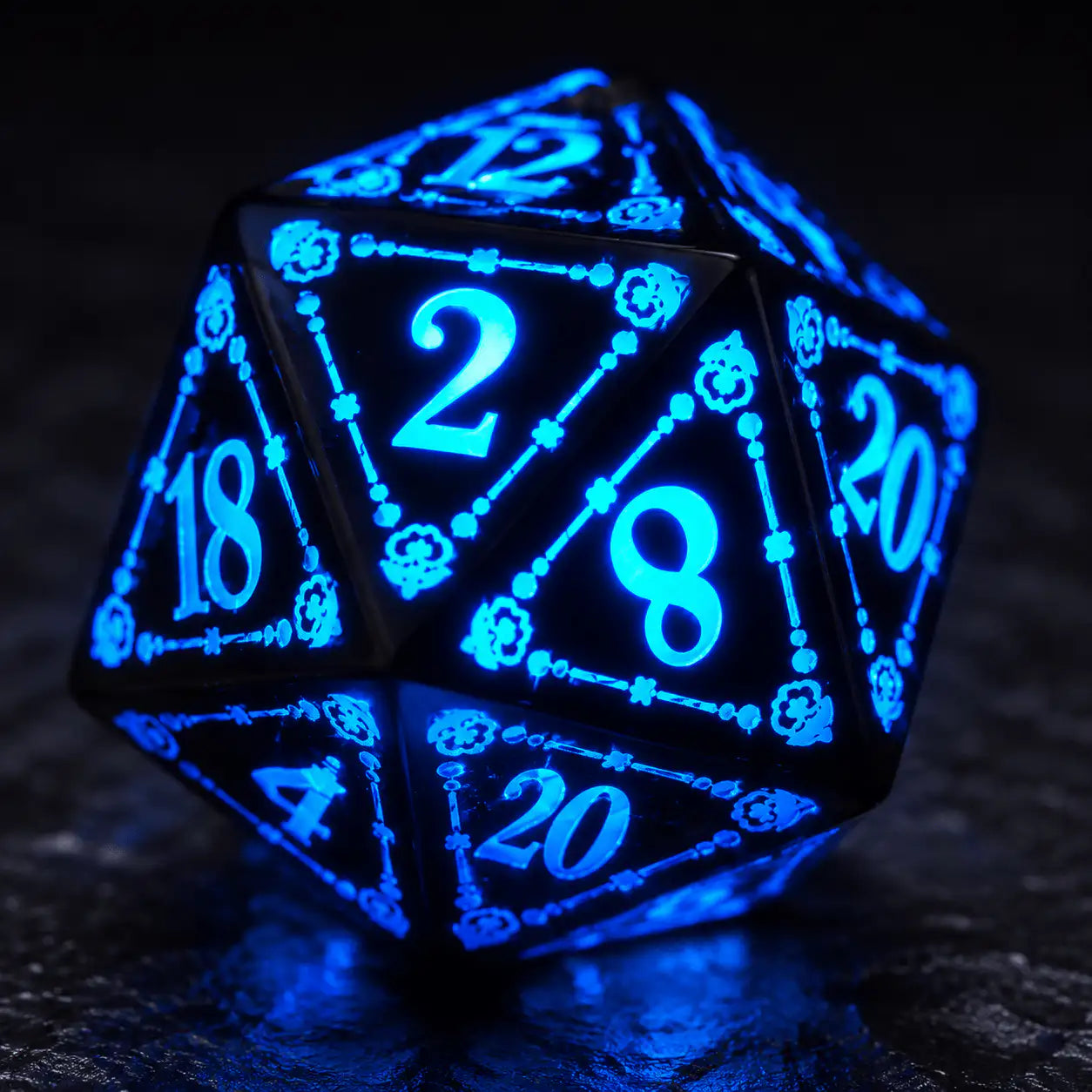 Blue LED Light-Up Dice Set, DnD dice