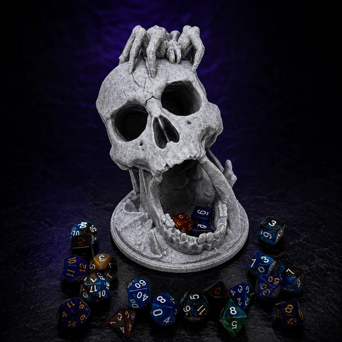 Skull Dice Tower in Skull (Marble), DnD dice tower